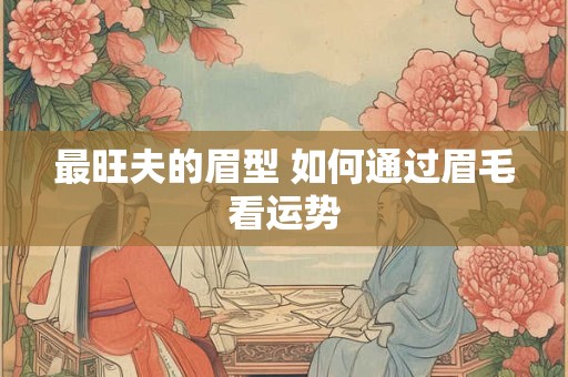 最旺夫的眉型 如何通过眉毛看运势