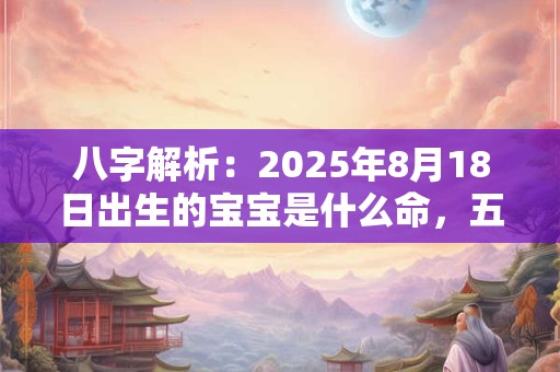八字解析：2025年8月18日出生的宝宝是什么命，五行缺什么