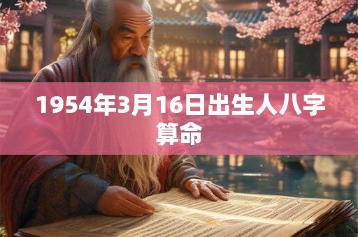 1954年3月16日出生人八字算命