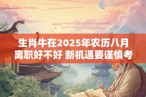 生肖牛在2025年农历八月离职好不好 新机遇要谨慎考虑