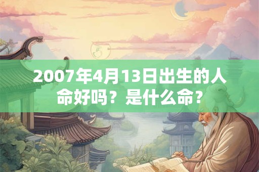 2007年4月13日出生的人命好吗？是什么命？