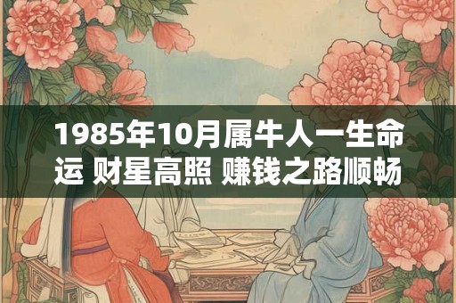 1985年10月属牛人一生命运 财星高照 赚钱之路顺畅