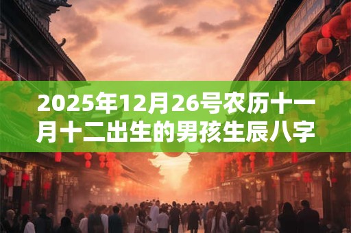 2025年12月26号农历十一月十二出生的男孩生辰八字起名