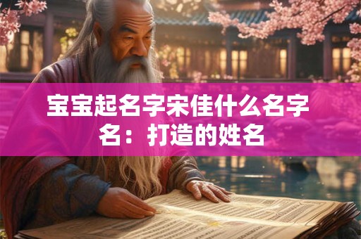 宝宝起名字宋佳什么名字 名：打造的姓名