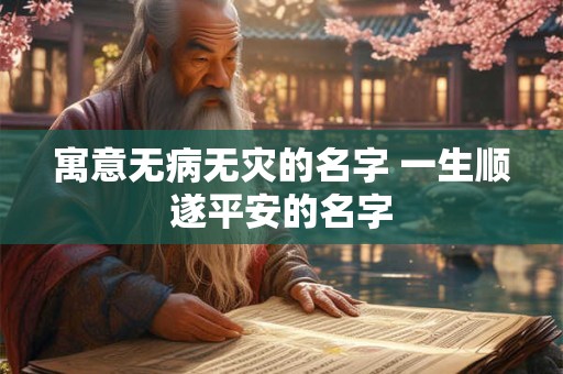 寓意无病无灾的名字 一生顺遂平安的名字