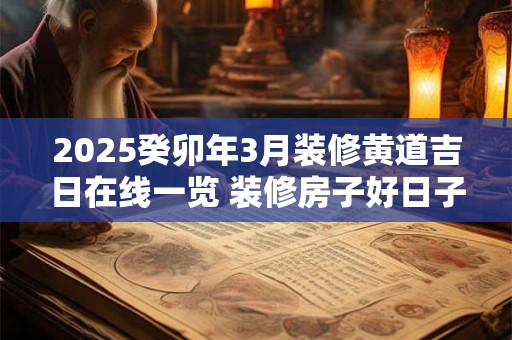 2025癸卯年3月装修黄道吉日在线一览 装修房子好日子