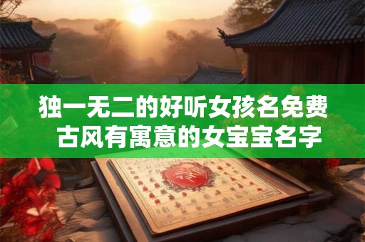 独一无二的好听女孩名免费  古风有寓意的女宝宝名字案例