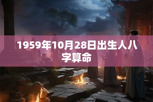 1959年10月28日出生人八字算命