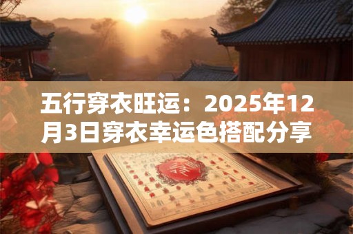 五行穿衣旺运:2025年12月3日穿衣幸运色搭配分享 五行穿衣旺运:2025年12月3日穿衣幸运色搭配分享