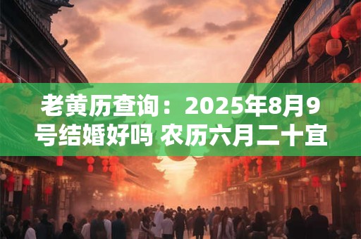 老黄历查询：2025年8月9号结婚好吗 农历六月二十宜嫁娶吗