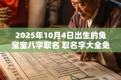 2025年10月4日出生的兔宝宝八字取名 取名字大全免费查询