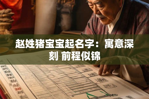 赵姓猪宝宝起名字：寓意深刻 前程似锦