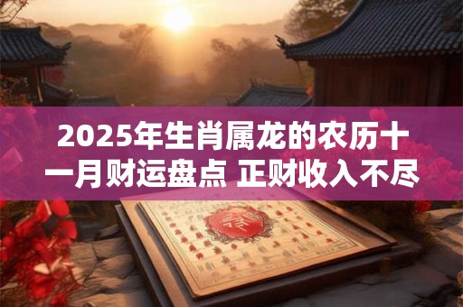 2025年生肖属龙的农历十一月财运盘点 正财收入不尽如意