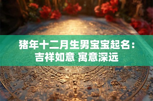 猪年十二月生男宝宝起名：吉祥如意 寓意深远