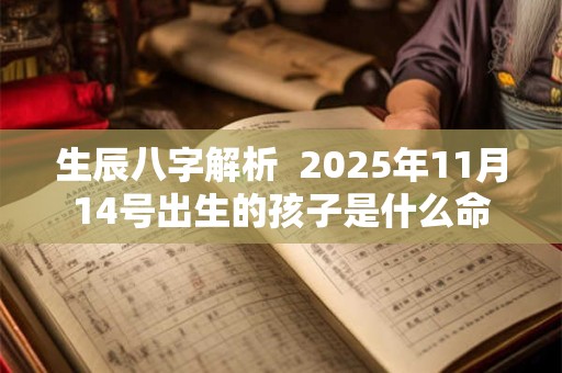 生辰八字解析  2025年11月14号出生的孩子是什么命