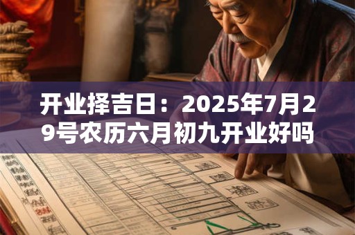 开业择吉日：2025年7月29号农历六月初九开业好吗