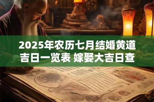 2025年农历七月结婚黄道吉日一览表 嫁娶大吉日查询