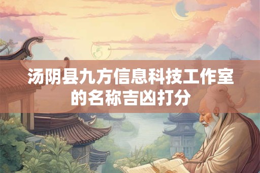 汤阴县九方信息科技工作室的名称吉凶打分