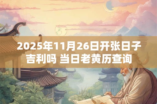 2025年11月26日开张日子吉利吗 当日老黄历查询