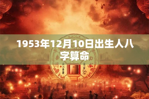 1953年12月10日出生人八字算命