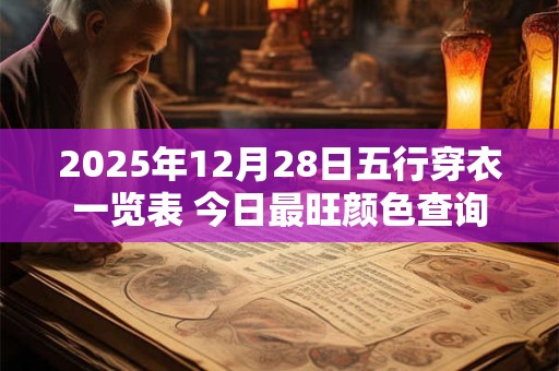 2025年12月28日五行穿衣一览表 今日最旺颜色查询