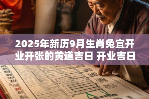 2025年新历9月生肖兔宜开业开张的黄道吉日 开业吉日精选