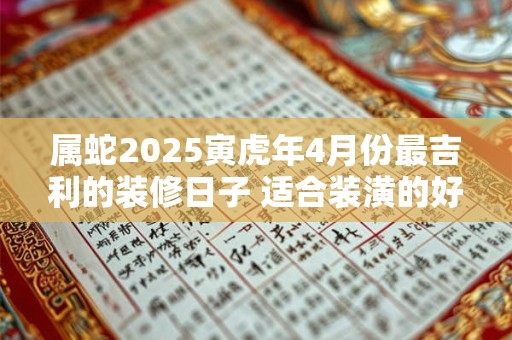 属蛇2025寅虎年4月份最吉利的装修日子 适合装潢的好日子