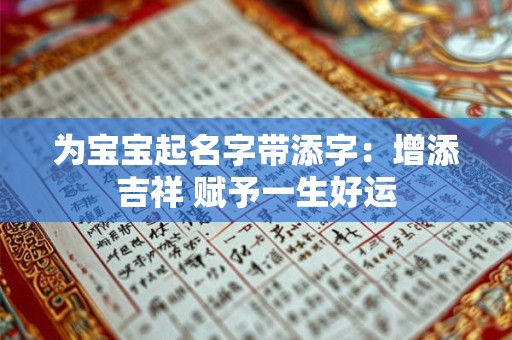 为宝宝起名字带添字:增添吉祥 赋予一生好运 为宝宝起名字带添字:增添吉祥 赋予一生好运