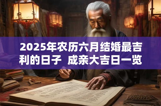 2025年农历六月结婚最吉利的日子  成亲大吉日一览表