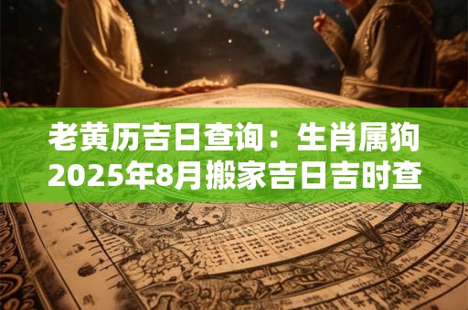老黄历吉日查询：生肖属狗2025年8月搬家吉日吉时查询