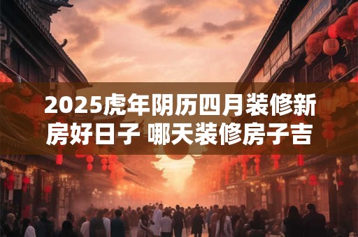 2025虎年阴历四月装修新房好日子 哪天装修房子吉利