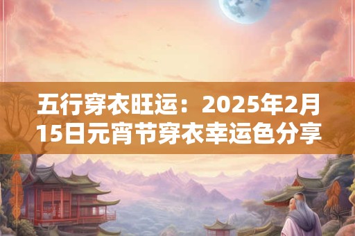 五行穿衣旺运：2025年2月15日元宵节穿衣幸运色分享