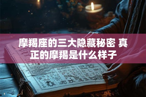 摩羯座的三大隐藏秘密 真正的摩羯是什么样子
