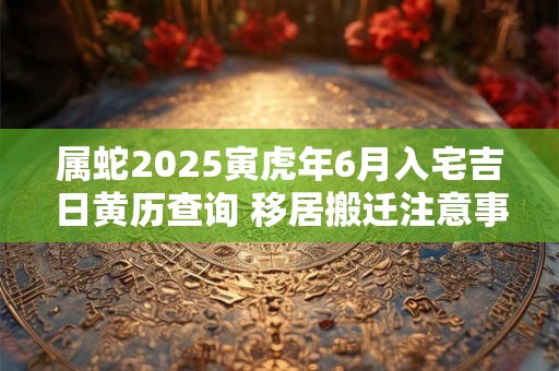 属蛇2025寅虎年6月入宅吉日黄历查询 移居搬迁注意事项