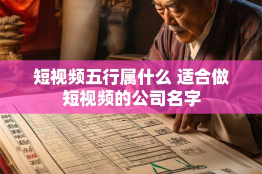 短视频五行属什么 适合做短视频的公司名字