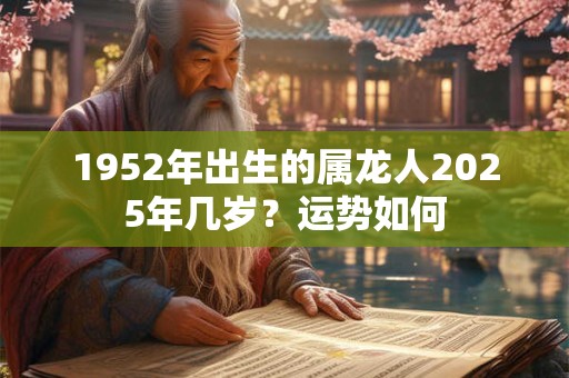 1952年出生的属龙人2025年几岁？运势如何