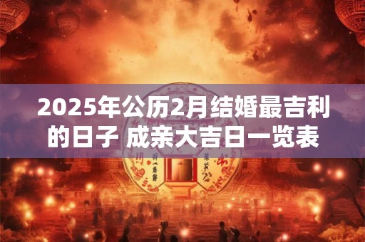 2025年公历2月结婚最吉利的日子 成亲大吉日一览表