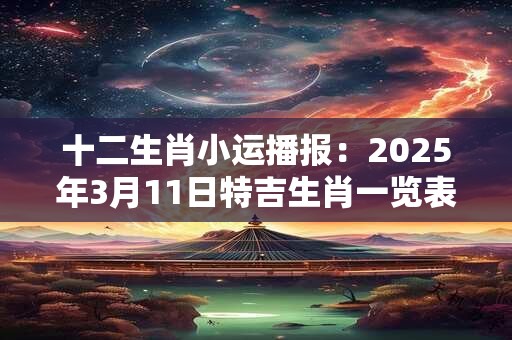 十二生肖小运播报：2025年3月11日特吉生肖一览表