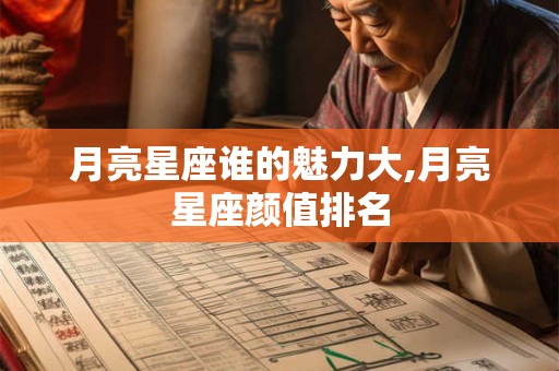 月亮星座谁的魅力大,月亮星座颜值排名
