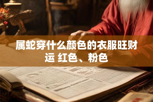 属蛇穿什么颜色的衣服旺财运 红色、粉色