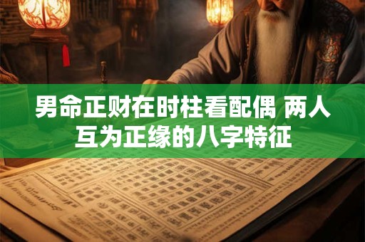 男命正财在时柱看配偶 两人互为正缘的八字特征 男命正财在时柱看配偶 两人互为正缘的八字特征