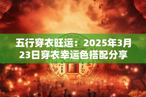 五行穿衣旺运：2025年3月23日穿衣幸运色搭配分享