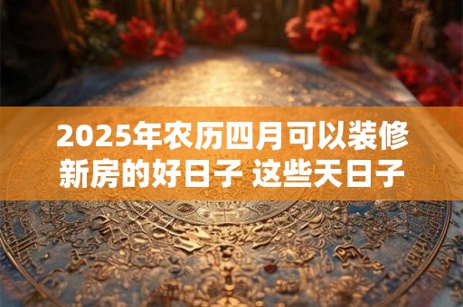2025年农历四月可以装修新房的好日子 这些天日子吉利
