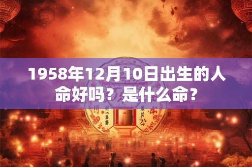 1958年12月10日出生的人命好吗？是什么命？