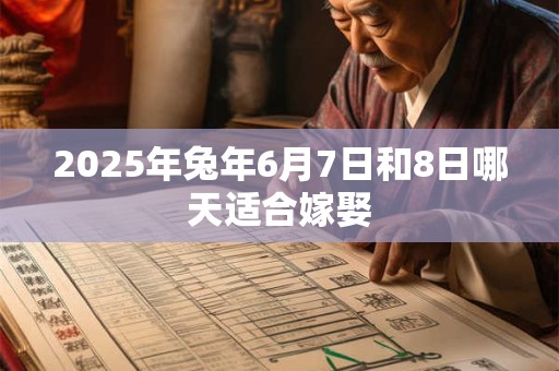 2025年兔年6月7日和8日哪天适合嫁娶
