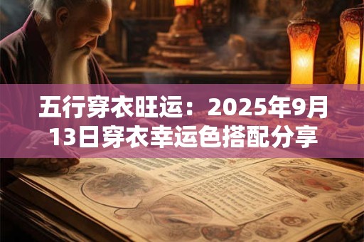 五行穿衣旺运:2025年9月13日穿衣幸运色搭配分享 五行穿衣旺运:2025年9月13日穿衣幸运色搭配分享