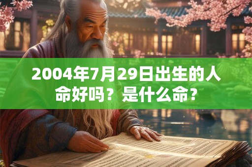 2004年7月29日出生的人命好吗？是什么命？