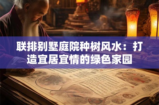 联排别墅庭院种树风水：打造宜居宜情的绿色家园