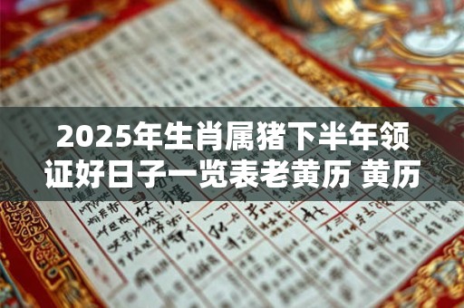 详细阅读:2025年生肖属猪下半年领证好日子一览表老黄历 黄历分析 2025年生肖属猪下半年领证好日子一览表老黄历 黄历分析