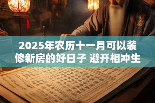 2025年农历十一月可以装修新房的好日子 避开相冲生肖